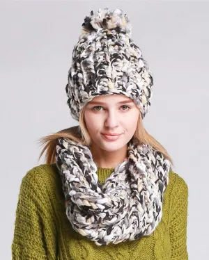 Knitted Hat and  Scarf Set Multiple Colors
