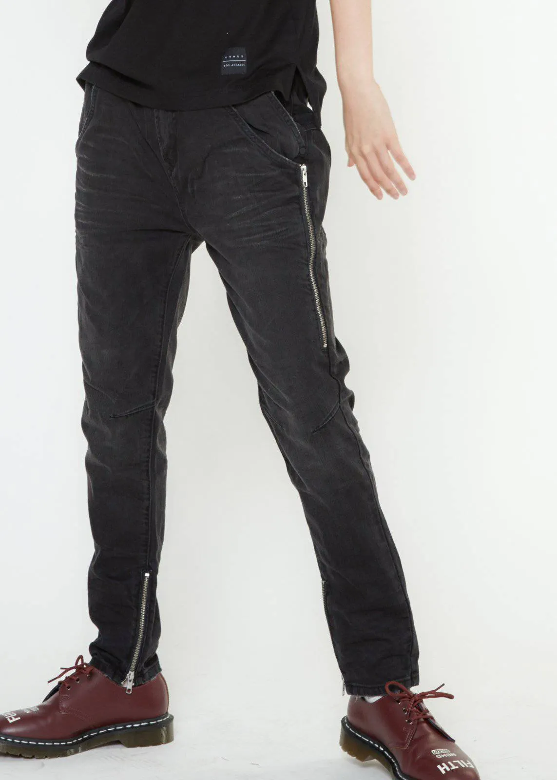 Konus Men's Double Entry Pocket Denim in Black by Shop at Konus