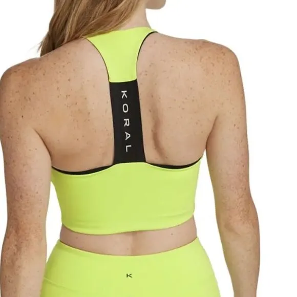 Koral Dakota Blackout Sports Bra in Citrina BNWT