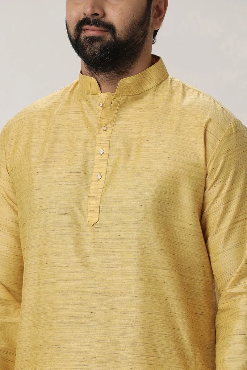Kraft - Dark Yellow Long Kurtas for Men | Uathayam