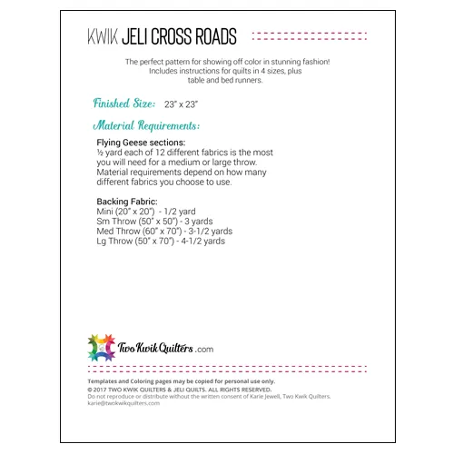 Kwik Jeli Cross Roads  Pattern - PDF