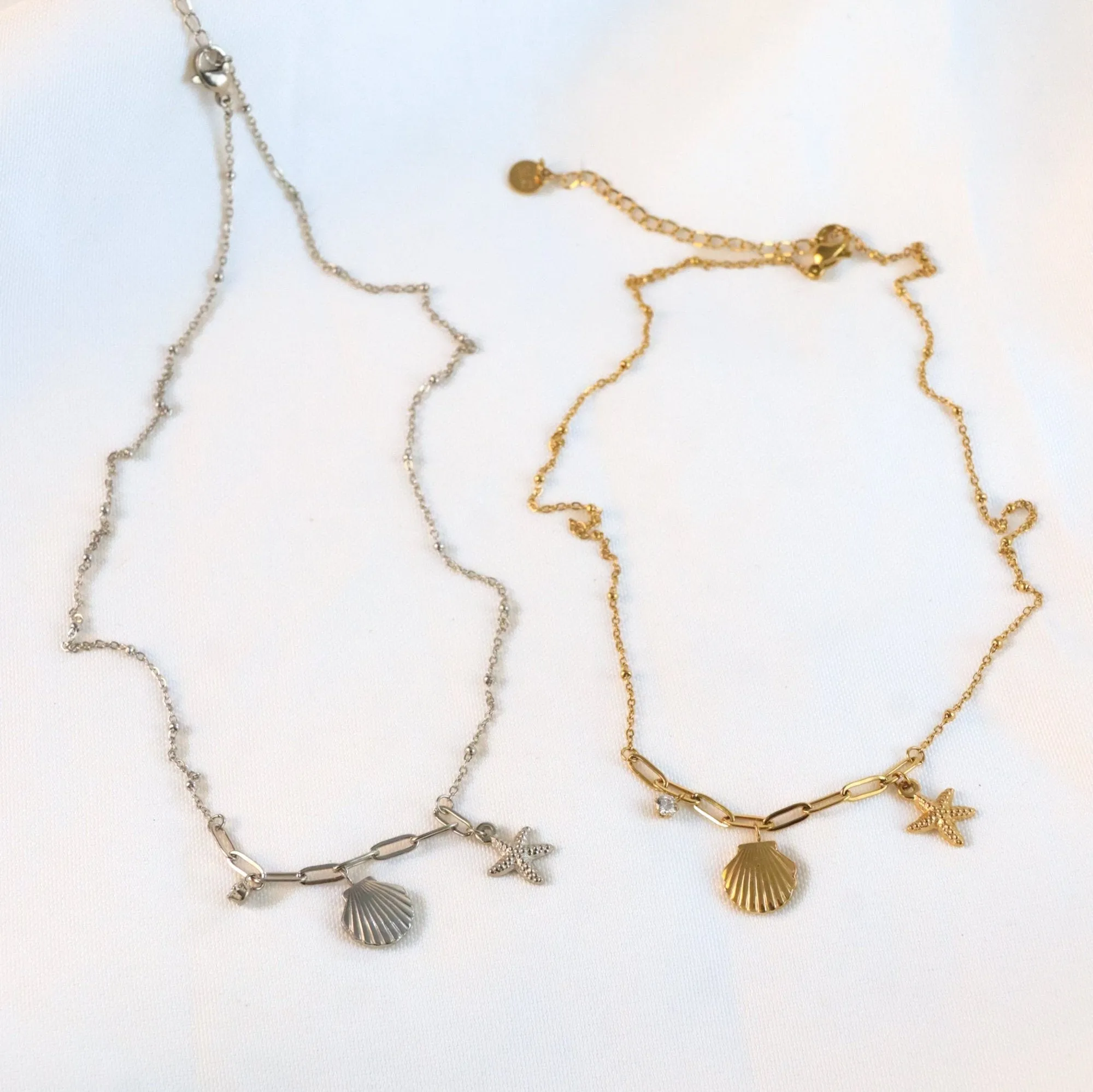 Kyra - Gold Shell Charm Necklace