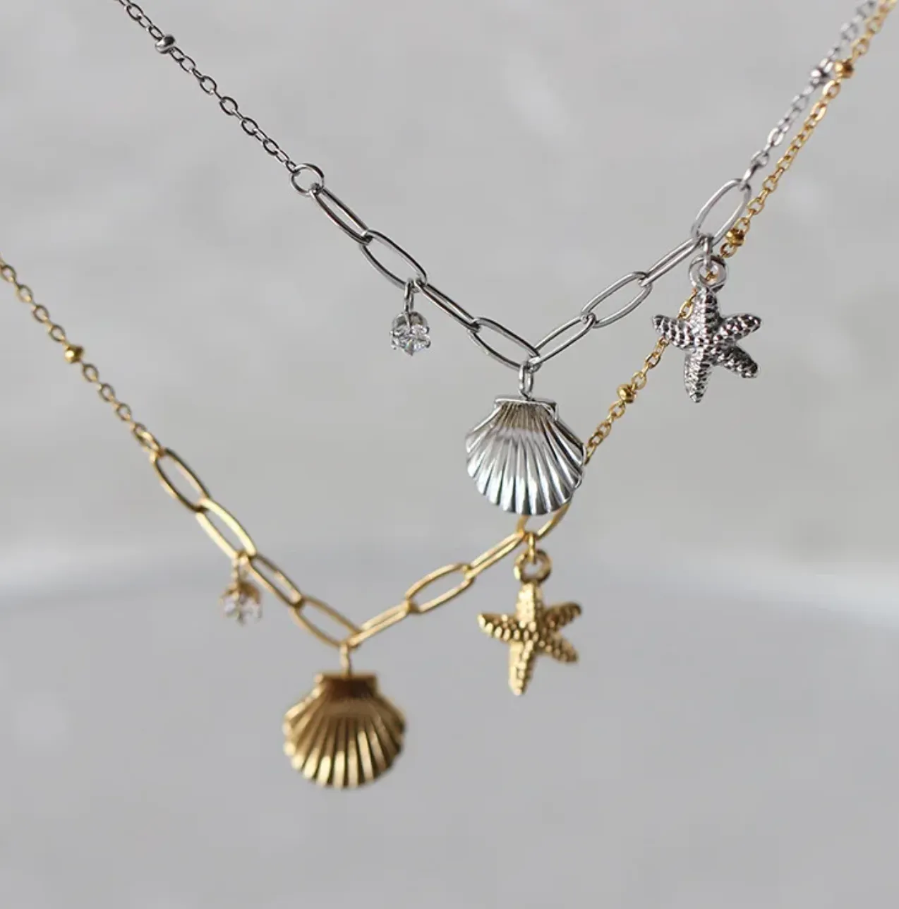 Kyra - Gold Shell Charm Necklace