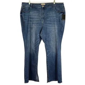 L Eloquii Classic Fit Split Inseam Hem Straight Leg Jean NWT Size 26 Medium Wash