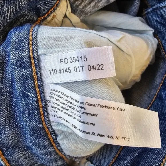 L Eloquii Classic Fit Split Inseam Hem Straight Leg Jean NWT Size 26 Medium Wash