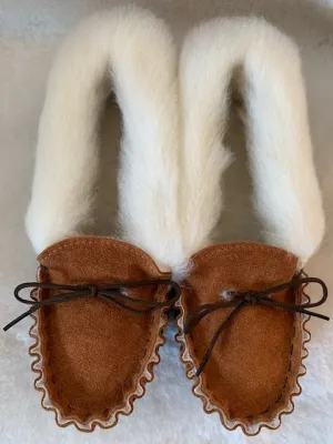 Ladies Moccasin with Wool Lining and Collar | Phoebe