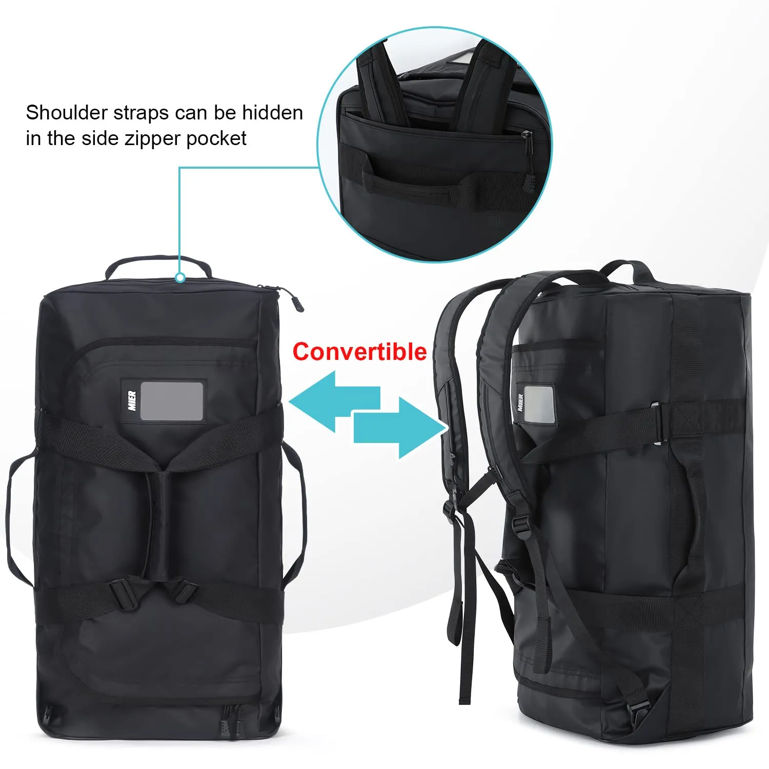 Large Convertible Backpack Duffle Heavy Duty Duffel Bag