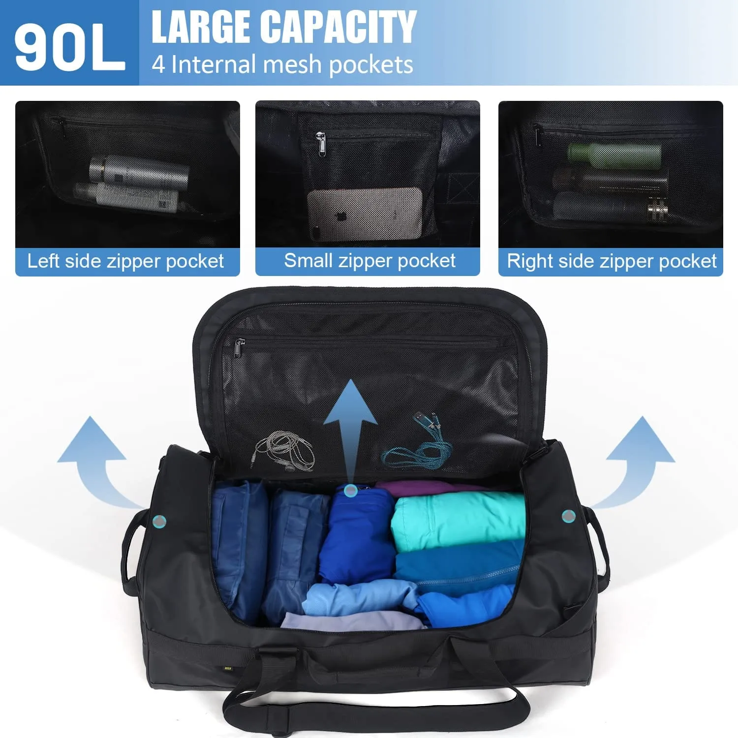 Large Convertible Backpack Duffle Heavy Duty Duffel Bag