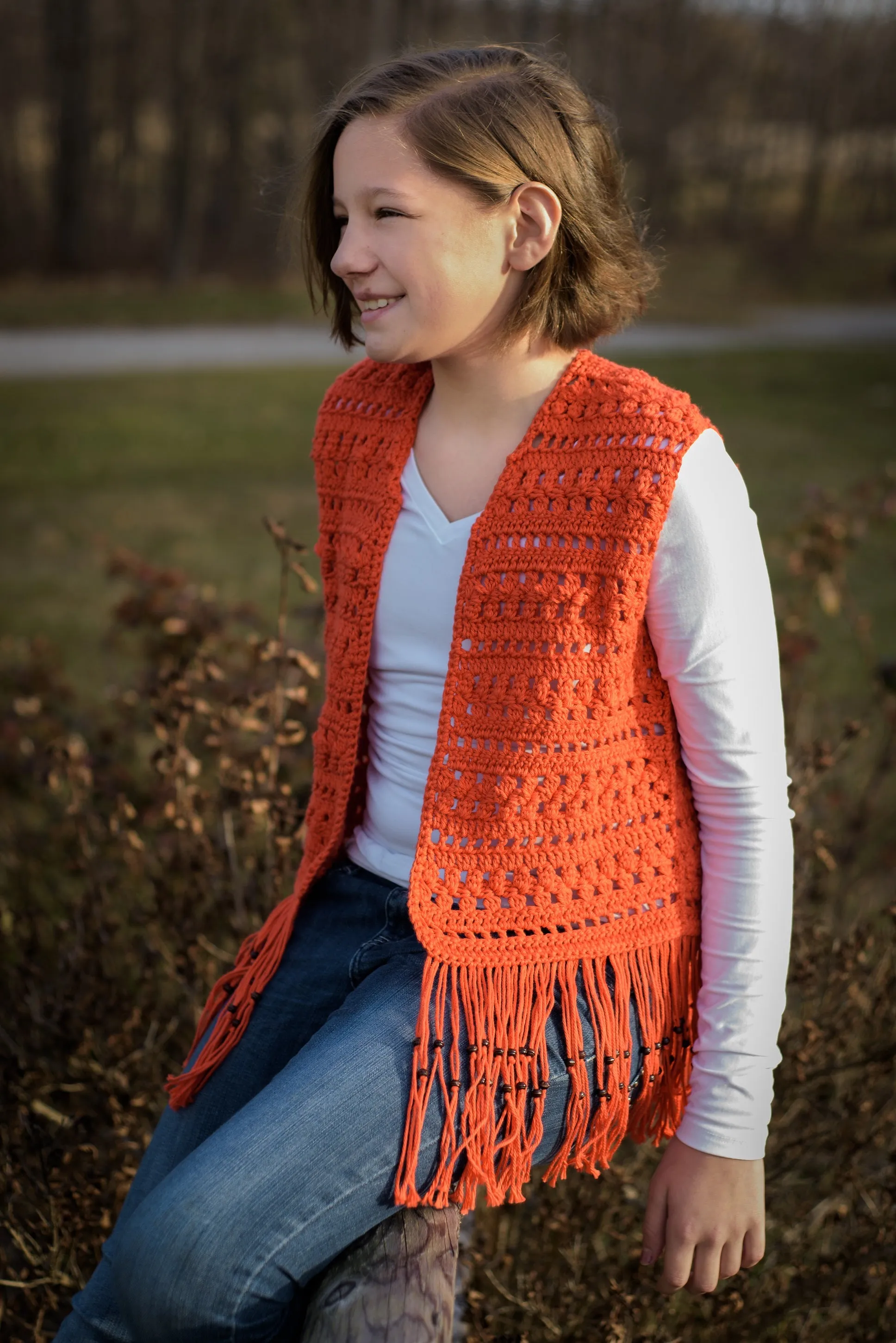 Layla Vest Crochet Pattern, Girls' Sizes 10, 12, 14