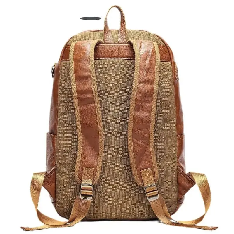 Leather Backpack cowhidee - Genuine Leather Men's Street Trend Backpack with 20-35L Capacity