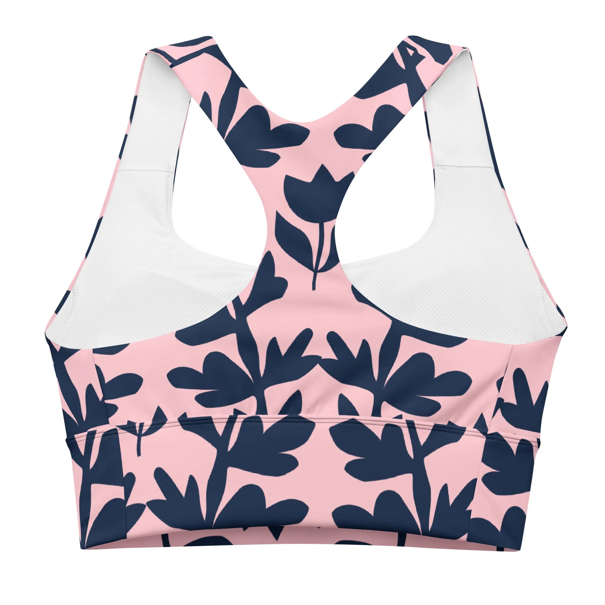 Leave Print Longline sports bra