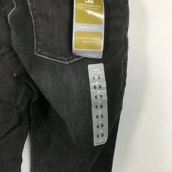 Lee Platinum Label Skinny Stretch Jean, Women's Size 6 Short - Grunge Black