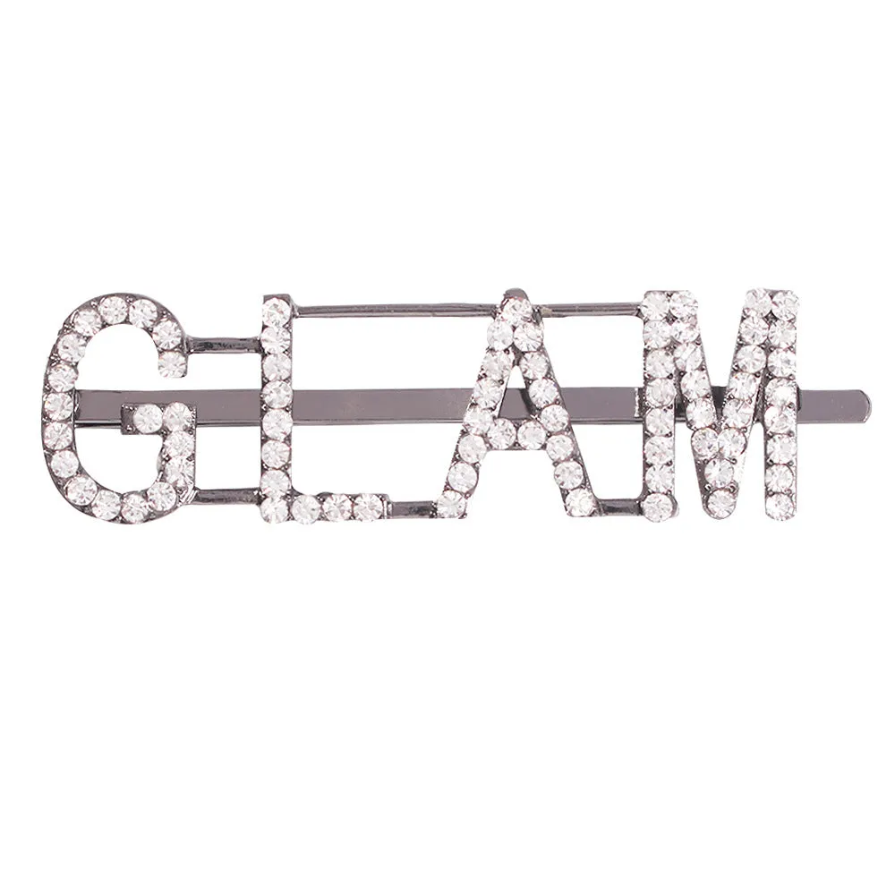 Letter Pattern Fashion Rhinestone Hair Clip