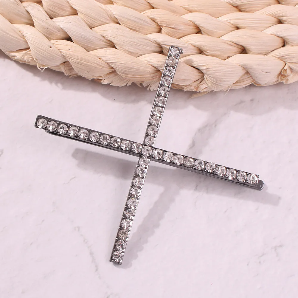 Letter Pattern Fashion Rhinestone Hair Clip