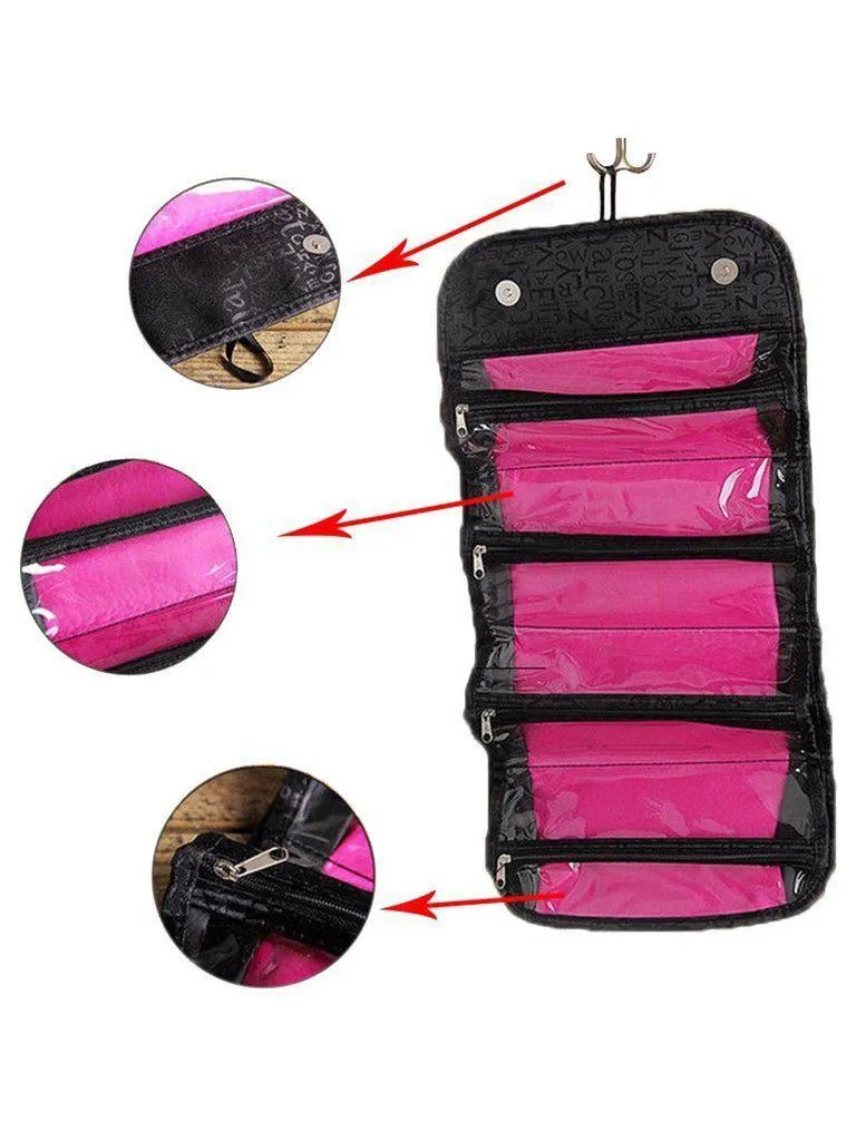 Letter Print Flap Makeup Bag