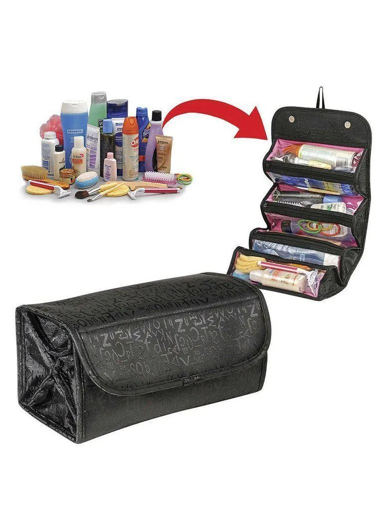 Letter Print Flap Makeup Bag