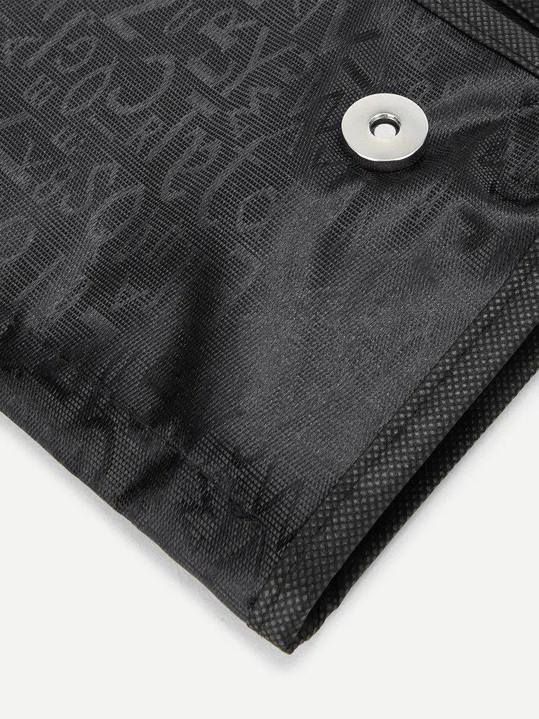 Letter Print Flap Makeup Bag