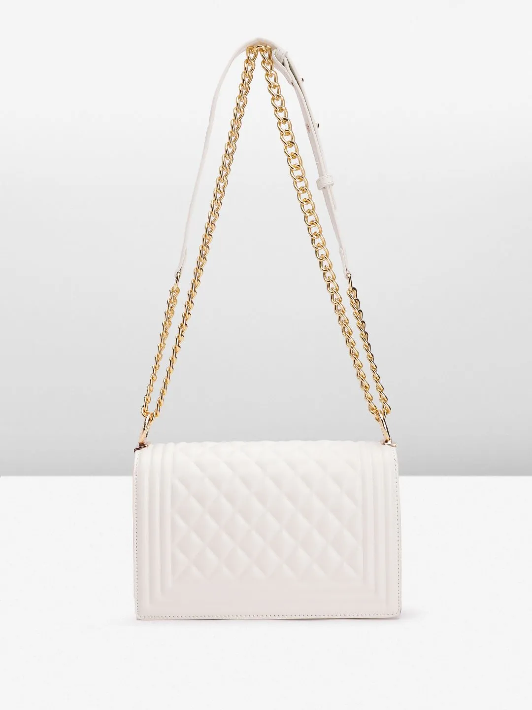 Lino Perros Geometric Textured Structured Shoulder Bag with Quilted Detail