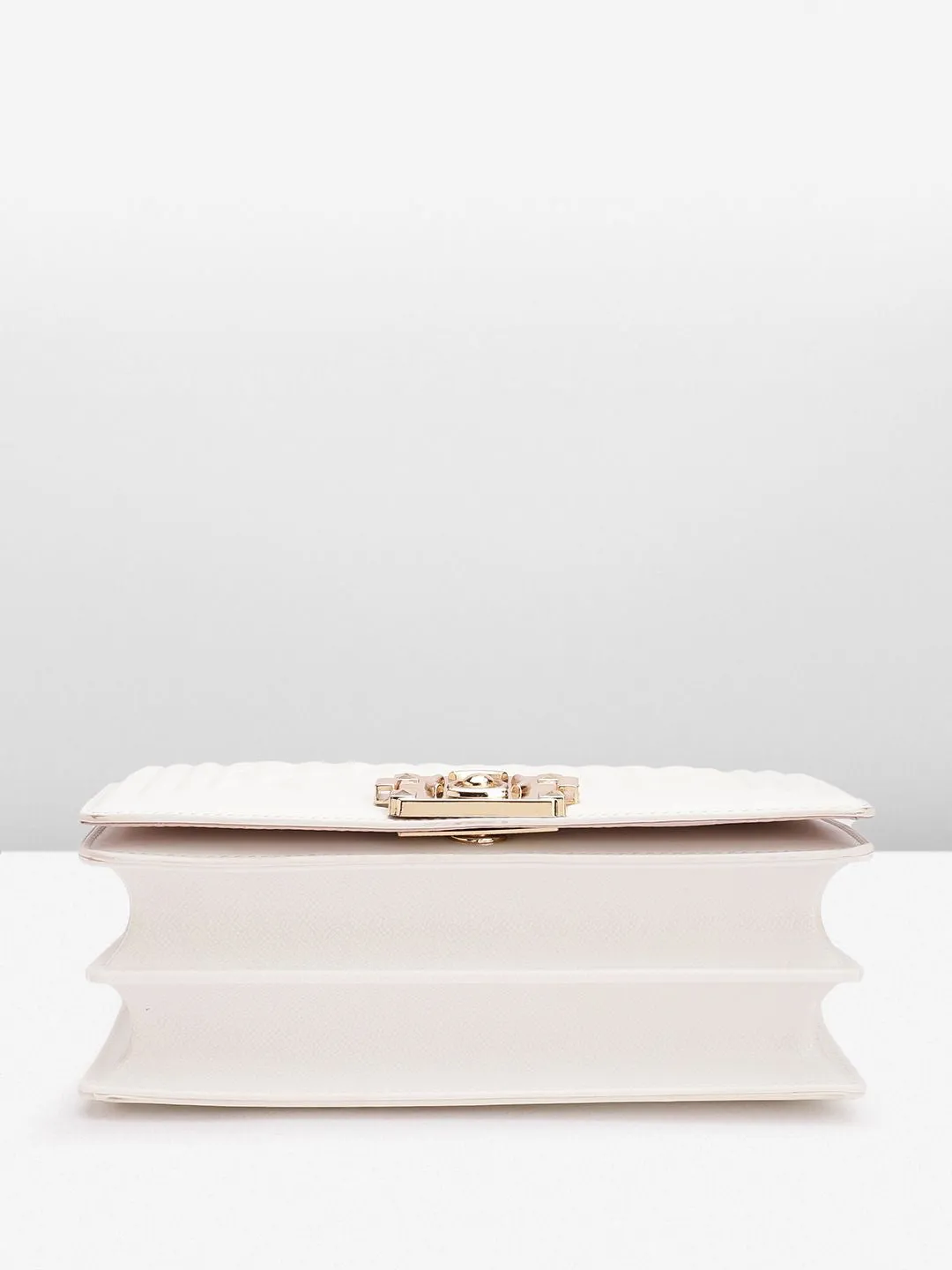 Lino Perros Geometric Textured Structured Shoulder Bag with Quilted Detail