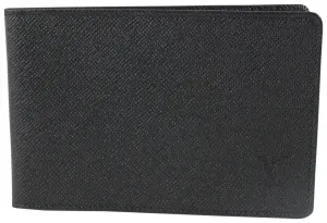 Louis Vuitton Black Taiga Leather Card Holder ID Case 1217lv20