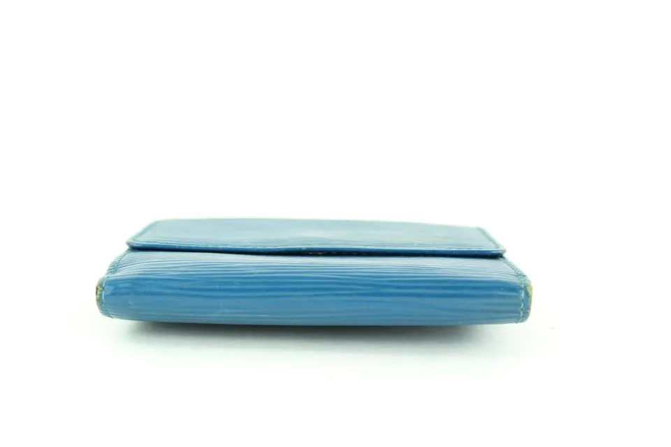 Louis Vuitton Blue Epi Leather Elise Compact Wallet with Box  16LVA1116