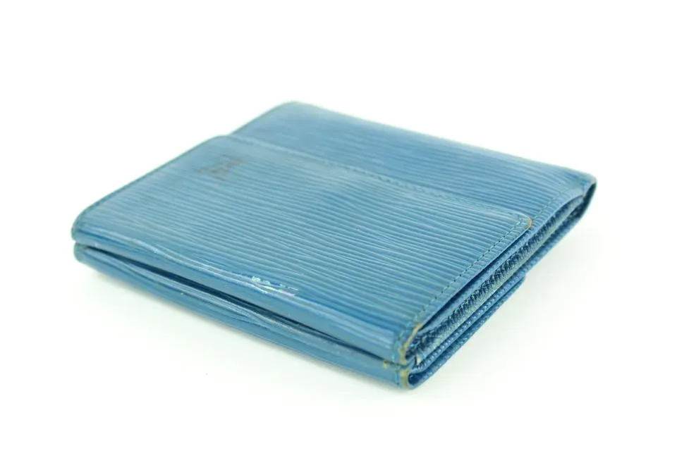 Louis Vuitton Blue Epi Leather Elise Compact Wallet with Box  16LVA1116