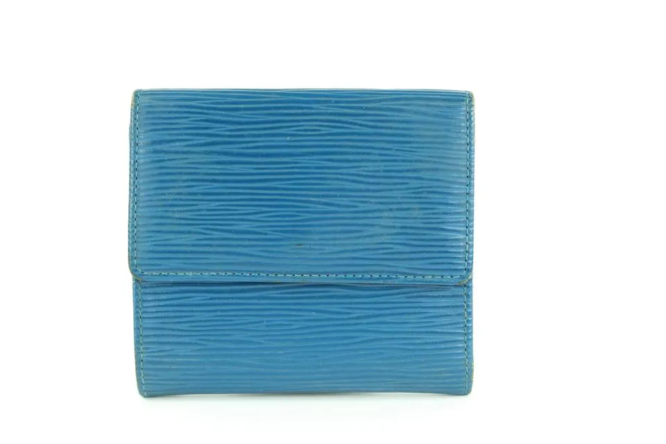 Louis Vuitton Blue Epi Leather Elise Compact Wallet with Box  16LVA1116