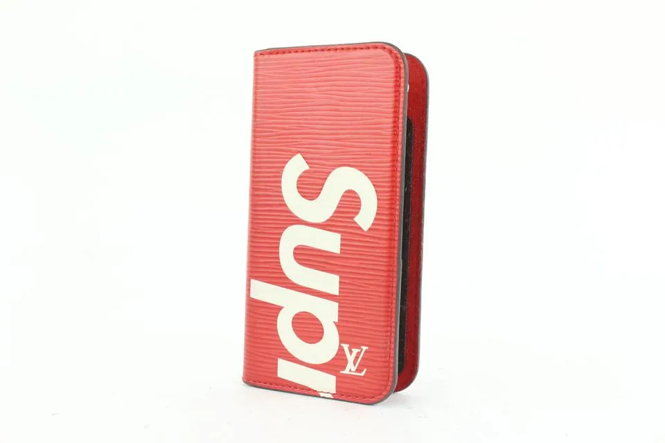 Louis Vuitton Supreme Red Epi Leather iPhone 7 Folio Case 1LV721