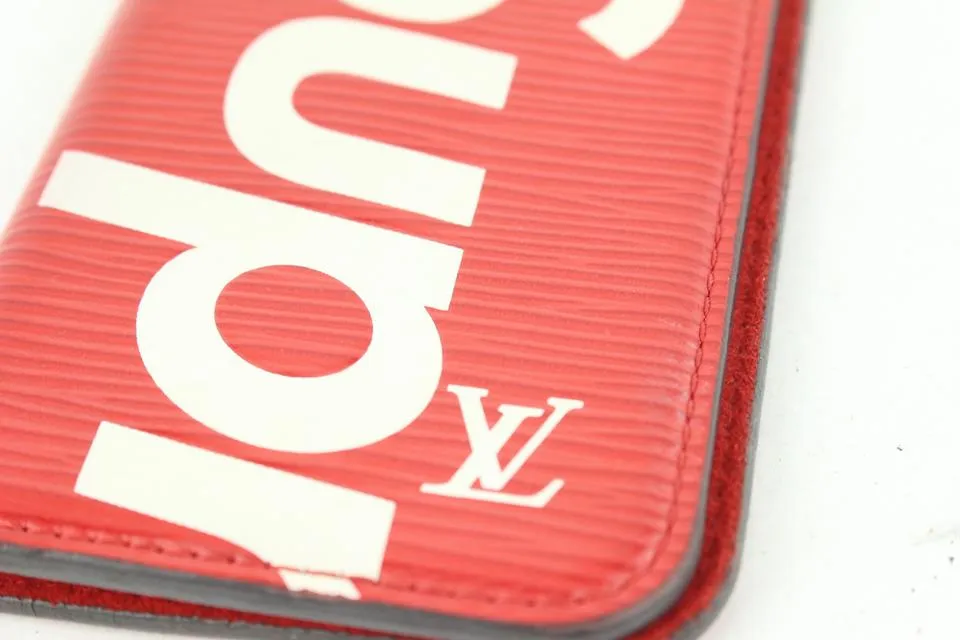Louis Vuitton Supreme Red Epi Leather iPhone 7 Folio Case 1LV721