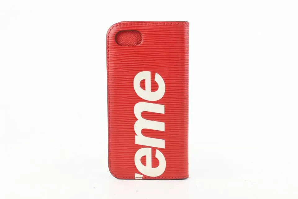 Louis Vuitton Supreme Red Epi Leather iPhone 7 Folio Case 1LV721
