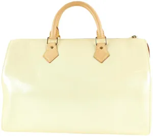 Louis Vuitton Ultra Rare Perle Monogram Vernis Speedy 35 Bag 97lv21