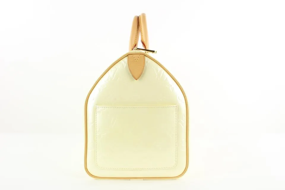 Louis Vuitton Ultra Rare Perle Monogram Vernis Speedy 35 Bag 97lv21