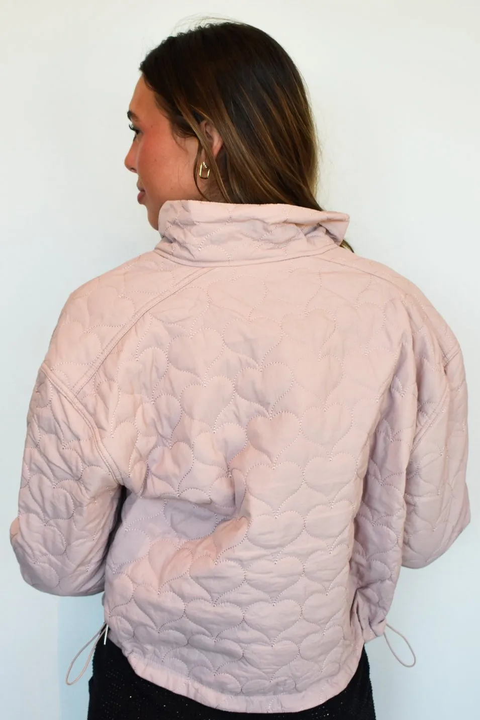 Love Always Quilted Puffer Jacket- Pink