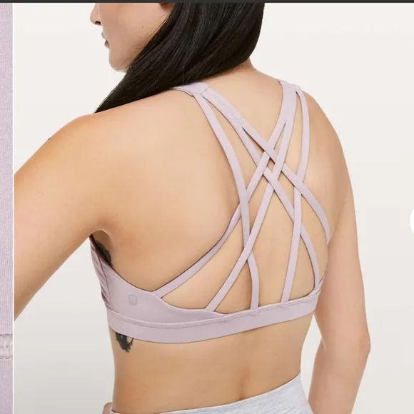Lululemon Free To Be Serene Bra High Neck In Heathered Powdered Mauve Size 6