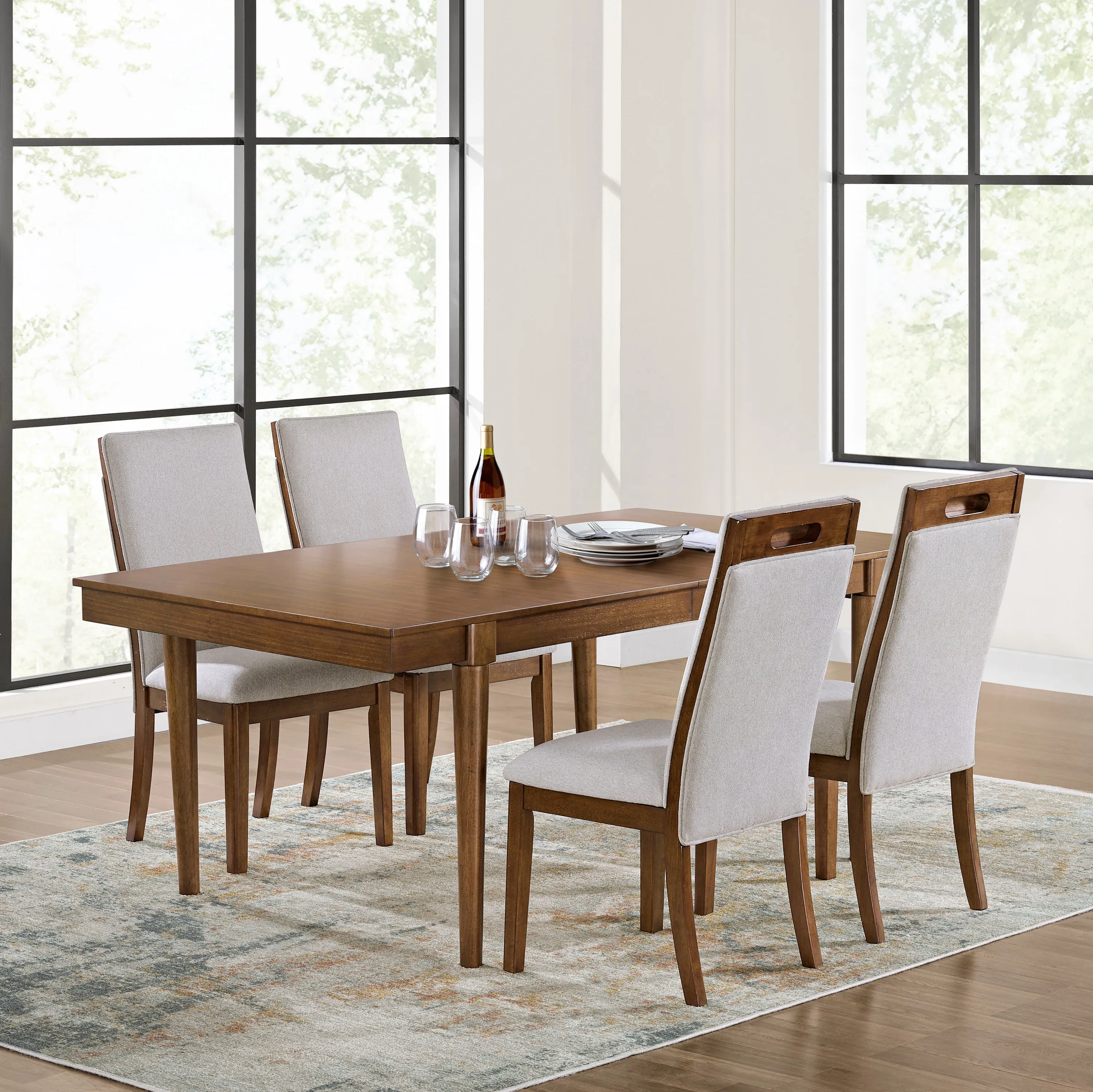 Lynn Dining Wood and Upholstery Chair (set of 2)