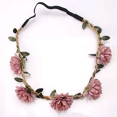 M MISM New Woman Flower Headband Bride Wedding Hair Bands Accessories Girls Bohemian Garland Summer Beach Head Bands Headdress