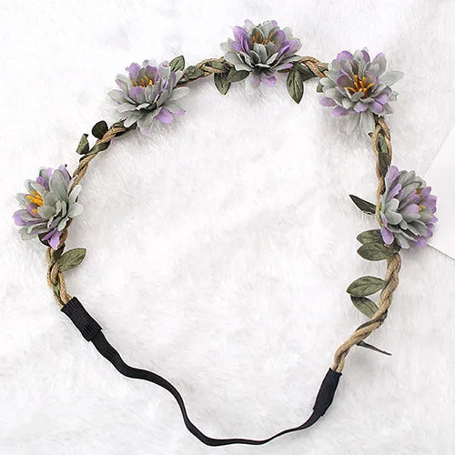 M MISM New Woman Flower Headband Bride Wedding Hair Bands Accessories Girls Bohemian Garland Summer Beach Head Bands Headdress