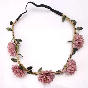 M MISM New Woman Flower Headband Bride Wedding Hair Bands Accessories Girls Bohemian Garland Summer Beach Head Bands Headdress