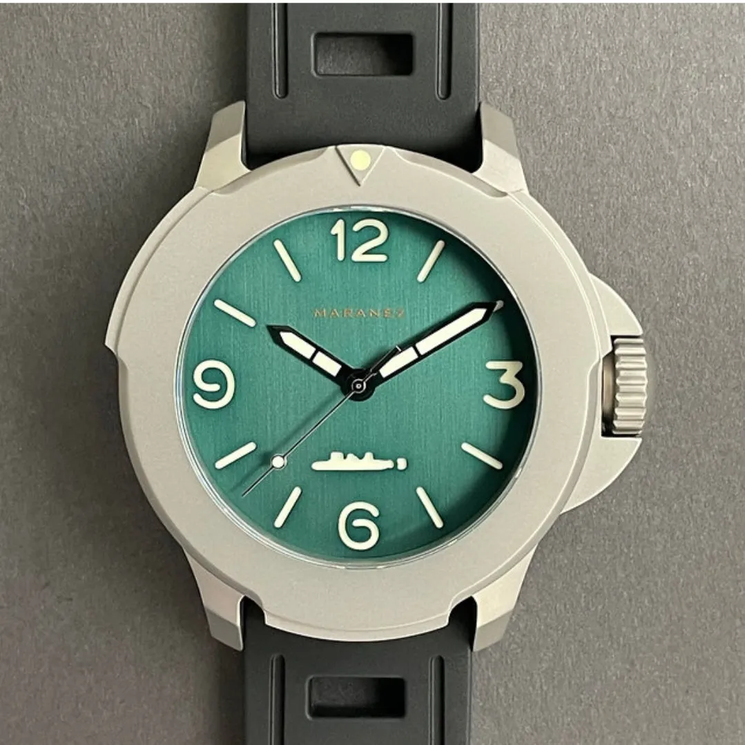 Maranez Bangla 47 titanium automatic watch Green numbers