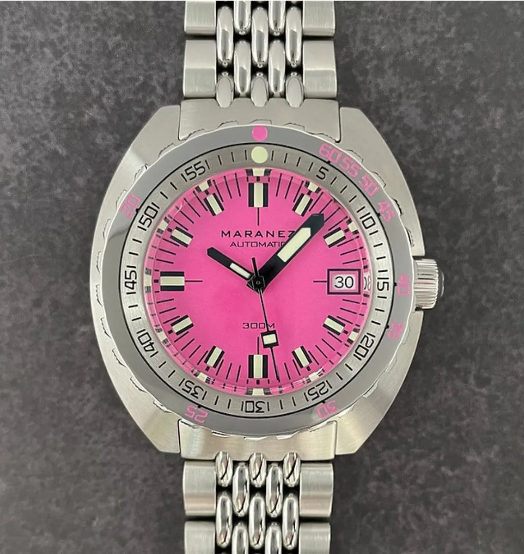 Maranez Samui Vintage Steel Automatic Watch Pink