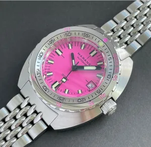Maranez Samui Vintage Steel Automatic Watch Pink