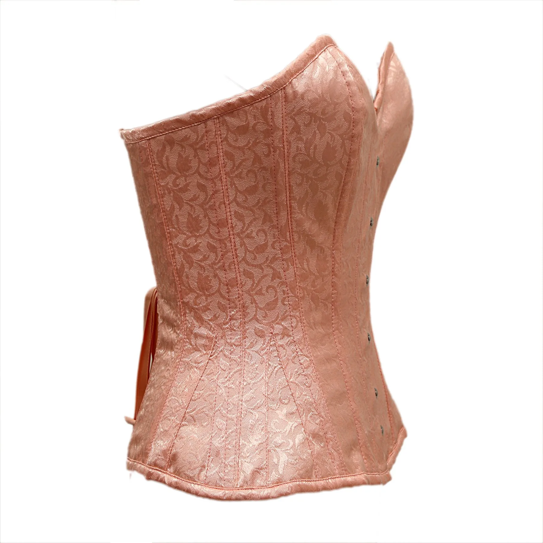 Mcglashen Light Baby Pink Satin Brocade Overbust Corset