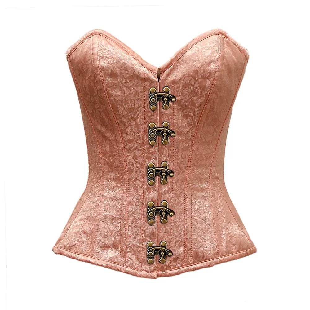 Mcglashen Light Baby Pink Satin Brocade Overbust Corset