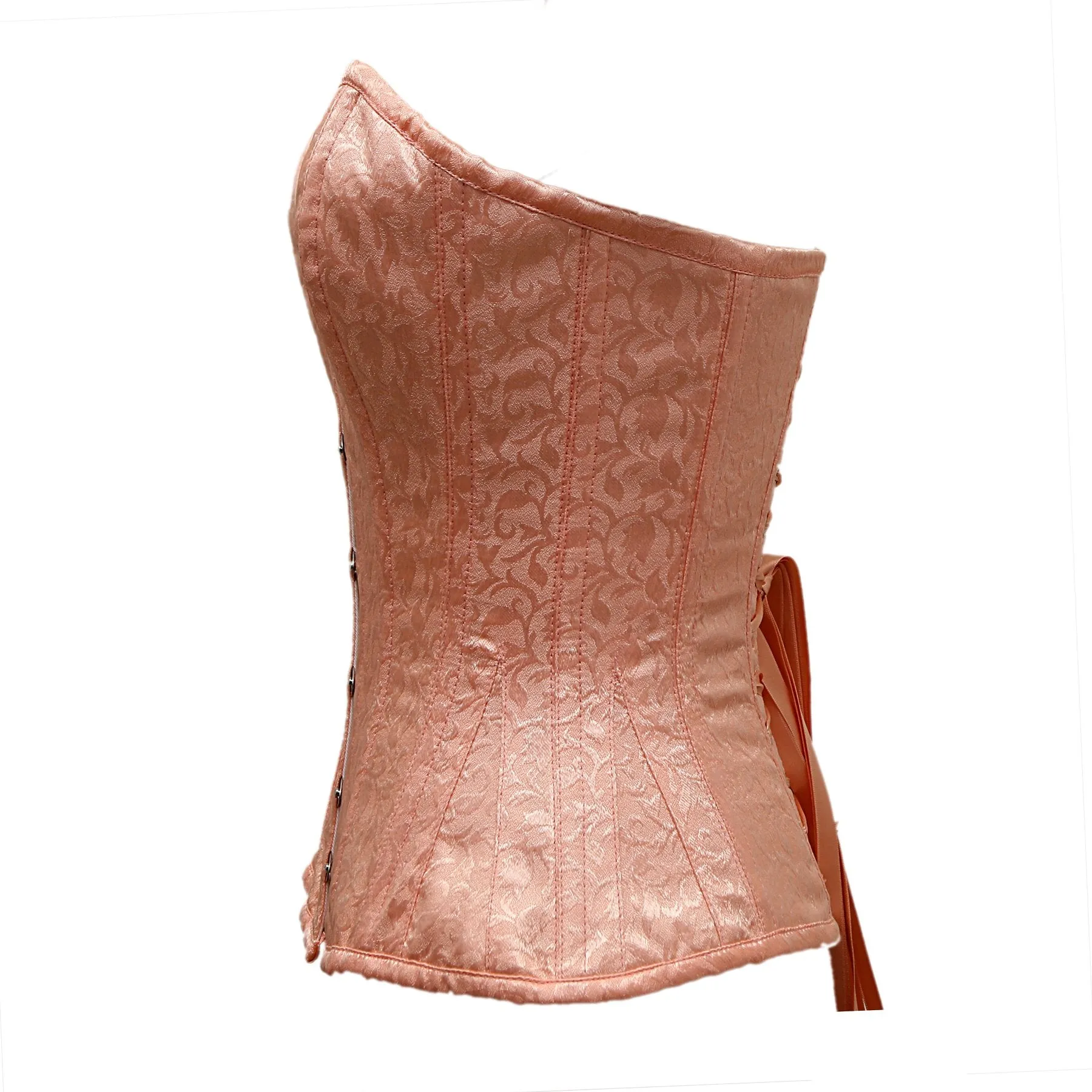 Mcglashen Light Baby Pink Satin Brocade Overbust Corset