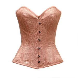 Mcglashen Light Baby Pink Satin Brocade Overbust Corset