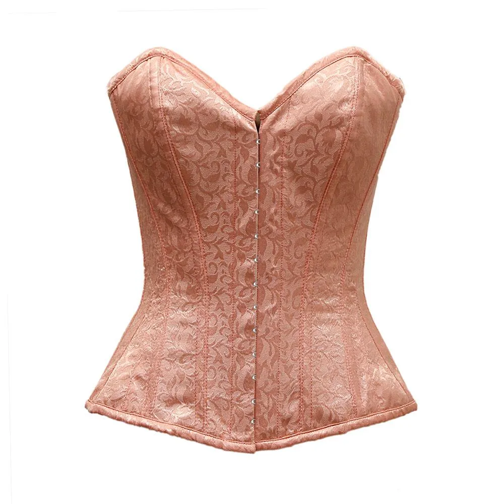 Mcglashen Light Baby Pink Satin Brocade Overbust Corset