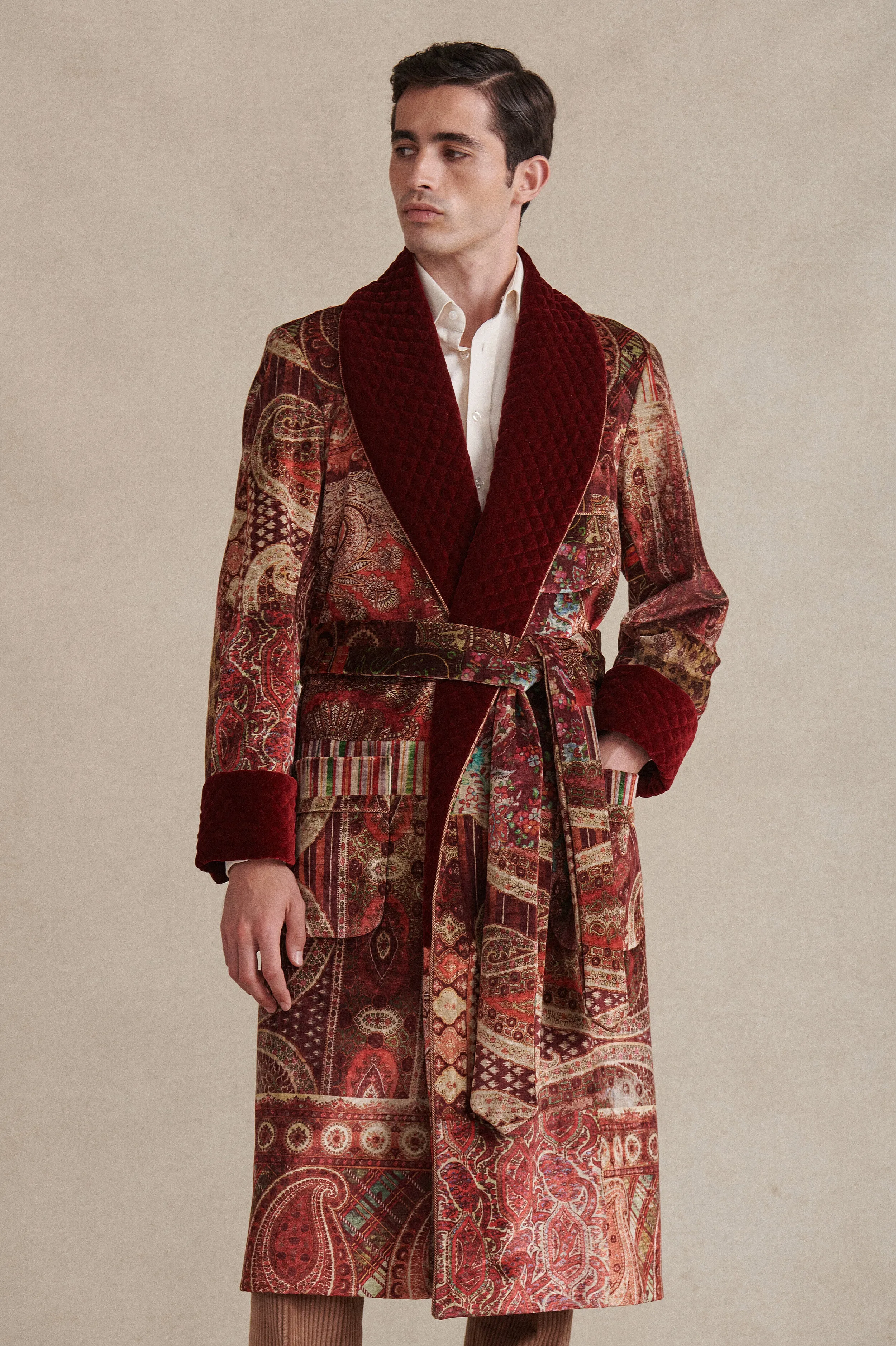 Mennagio Lined Velvet Dressing Gown