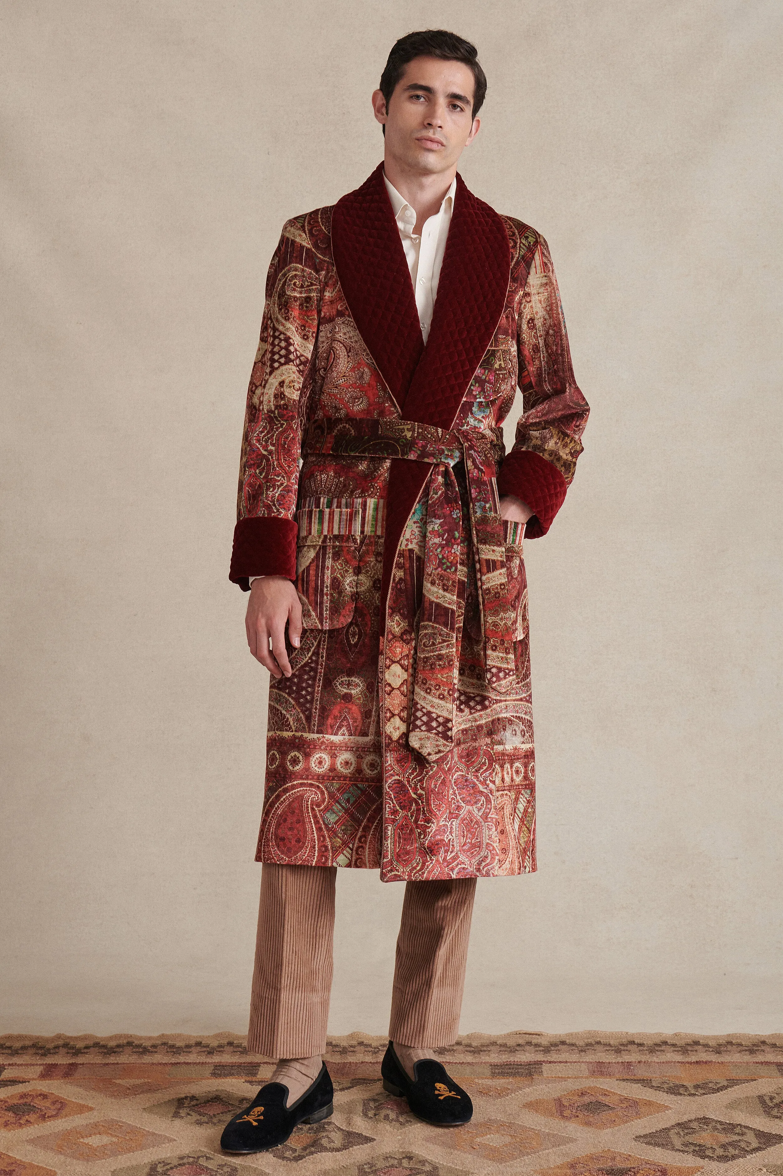 Mennagio Lined Velvet Dressing Gown