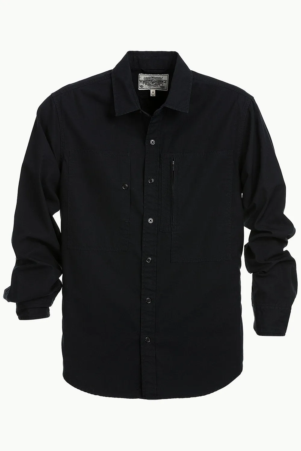 Men's Jet Black Casual Twill Shirt