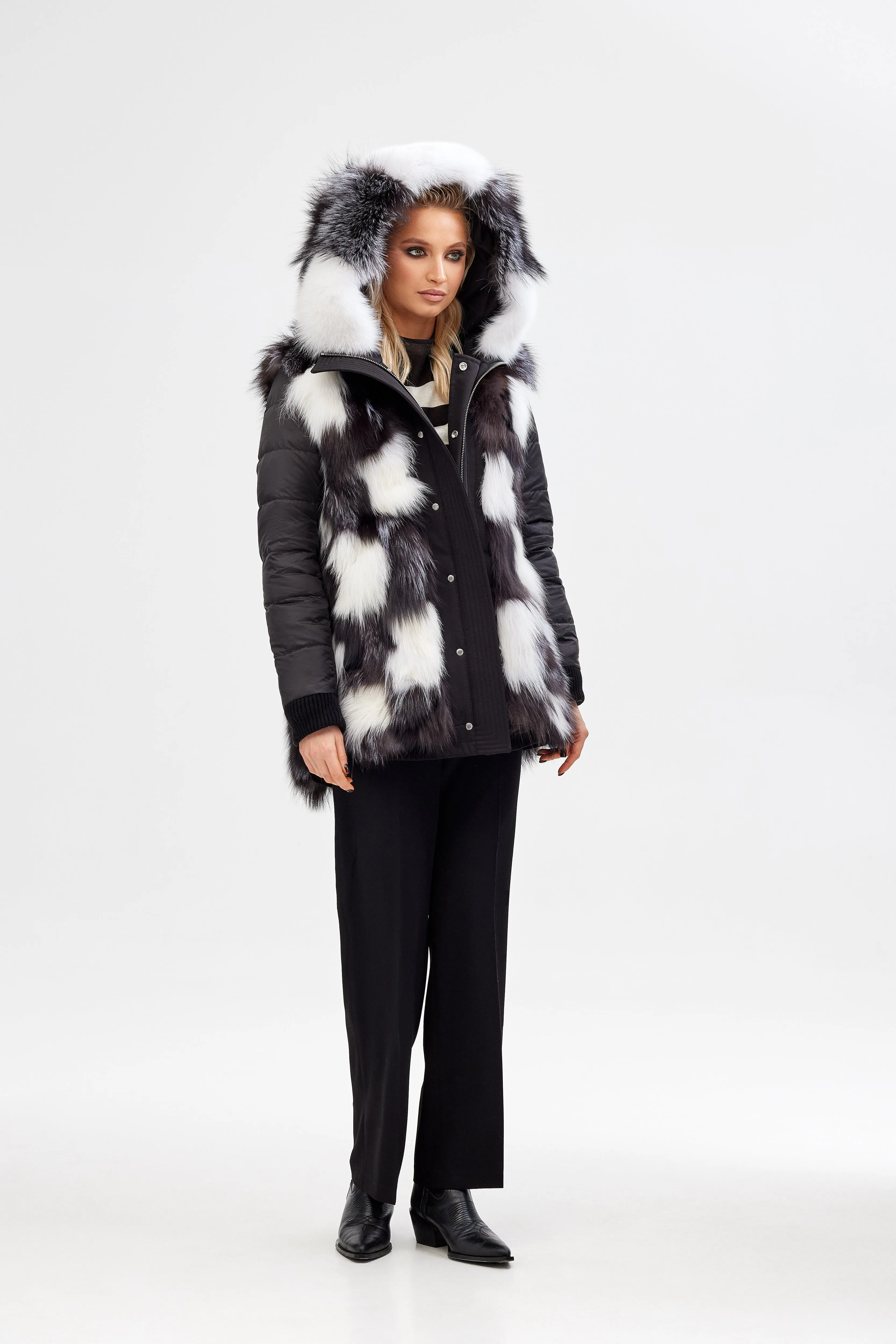 Messa Parka - Silver & White